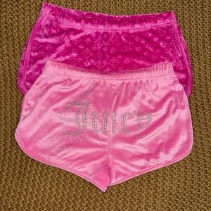 Juicy Couture Pink Satin Shorts Set